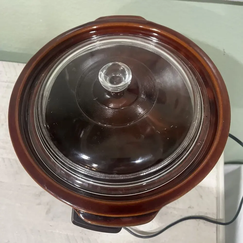 SEARS Vintage Retro 70s Crockpot Slow Cooker CROCK WATCHER Fall Leaves Herbs